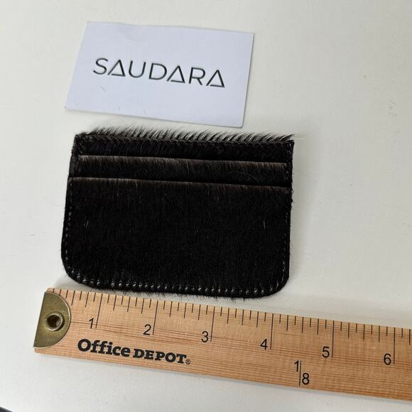 NWOT Saudara Dark Brown Mohair Coco Card Wallet - Picture 10 of 10
